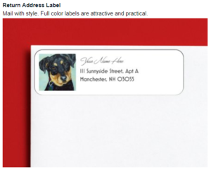 pet portrait return address labels